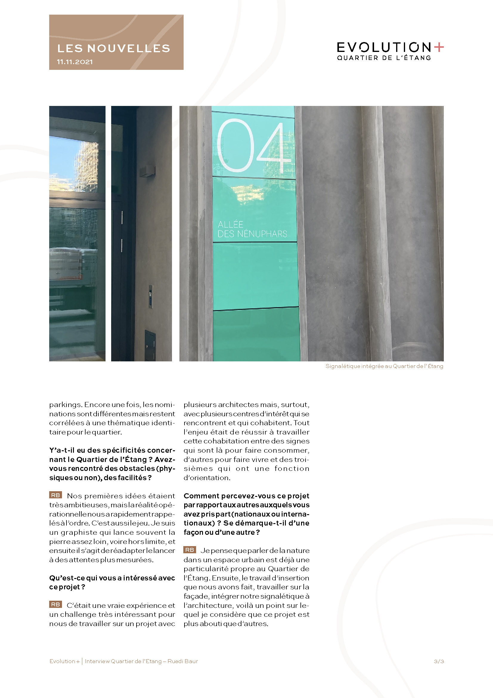 Interview de Ruedi Baur