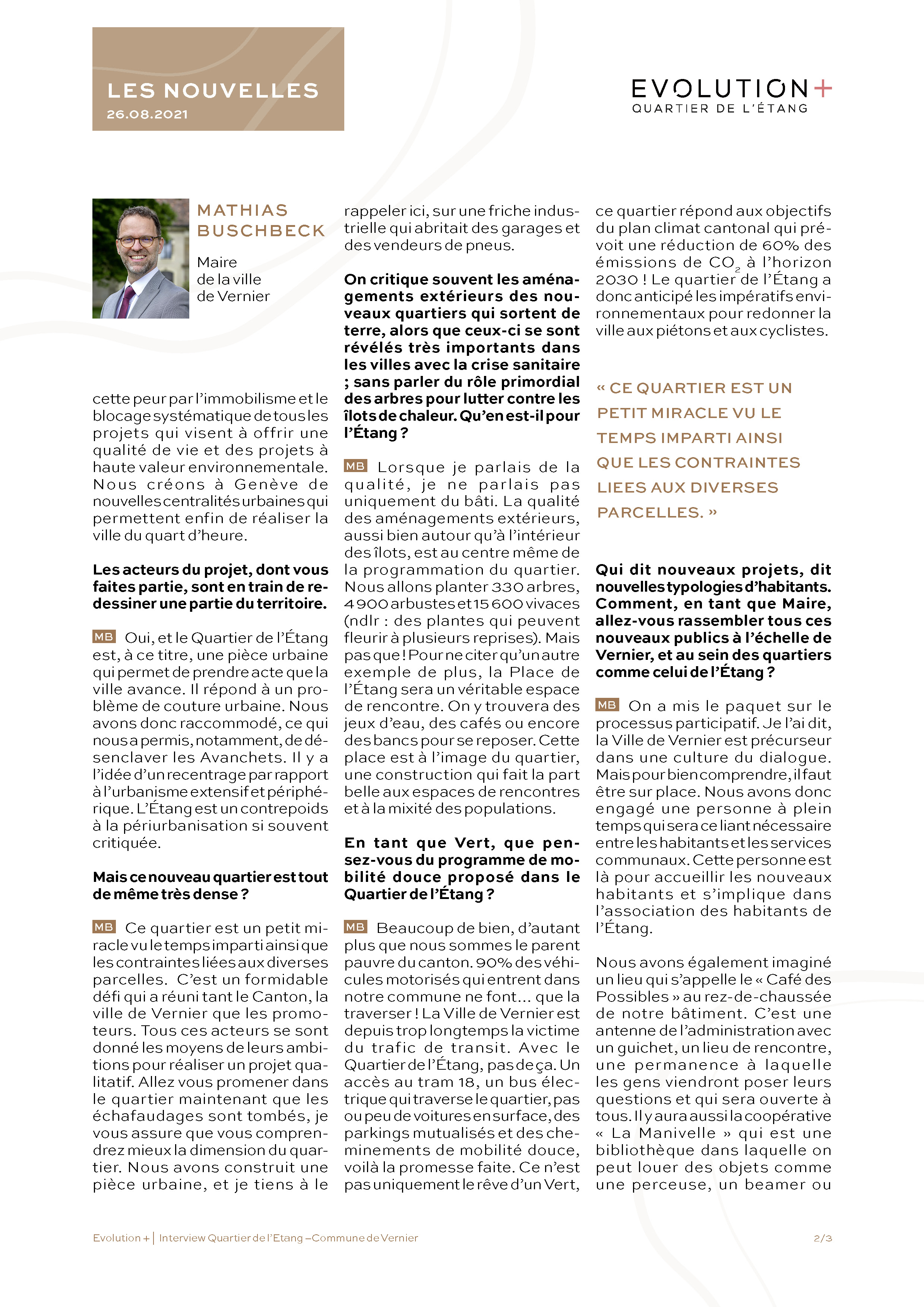 Interview de Mathias Buschbeck